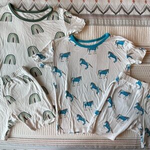 Kyte baby pajama set or 2 Pajamas Set Hunter Rainbow and Blue Horse Prints 3T